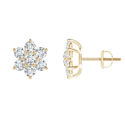Diamond Blossom Stud Earrings