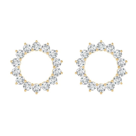 Diamond Halo Hoop Earrings