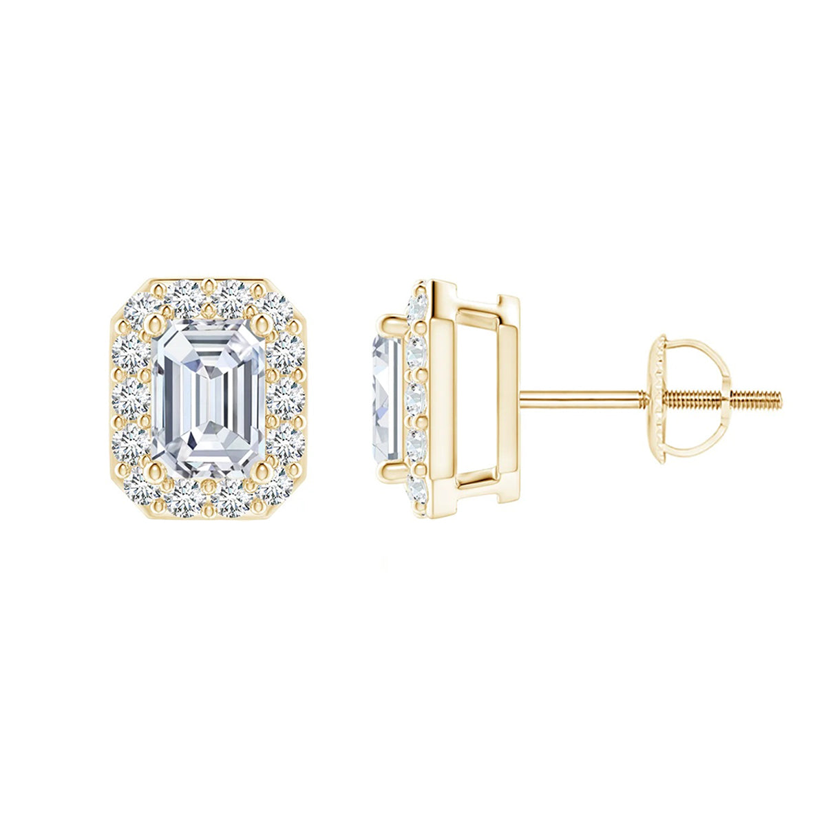 elegant emerald halo studs