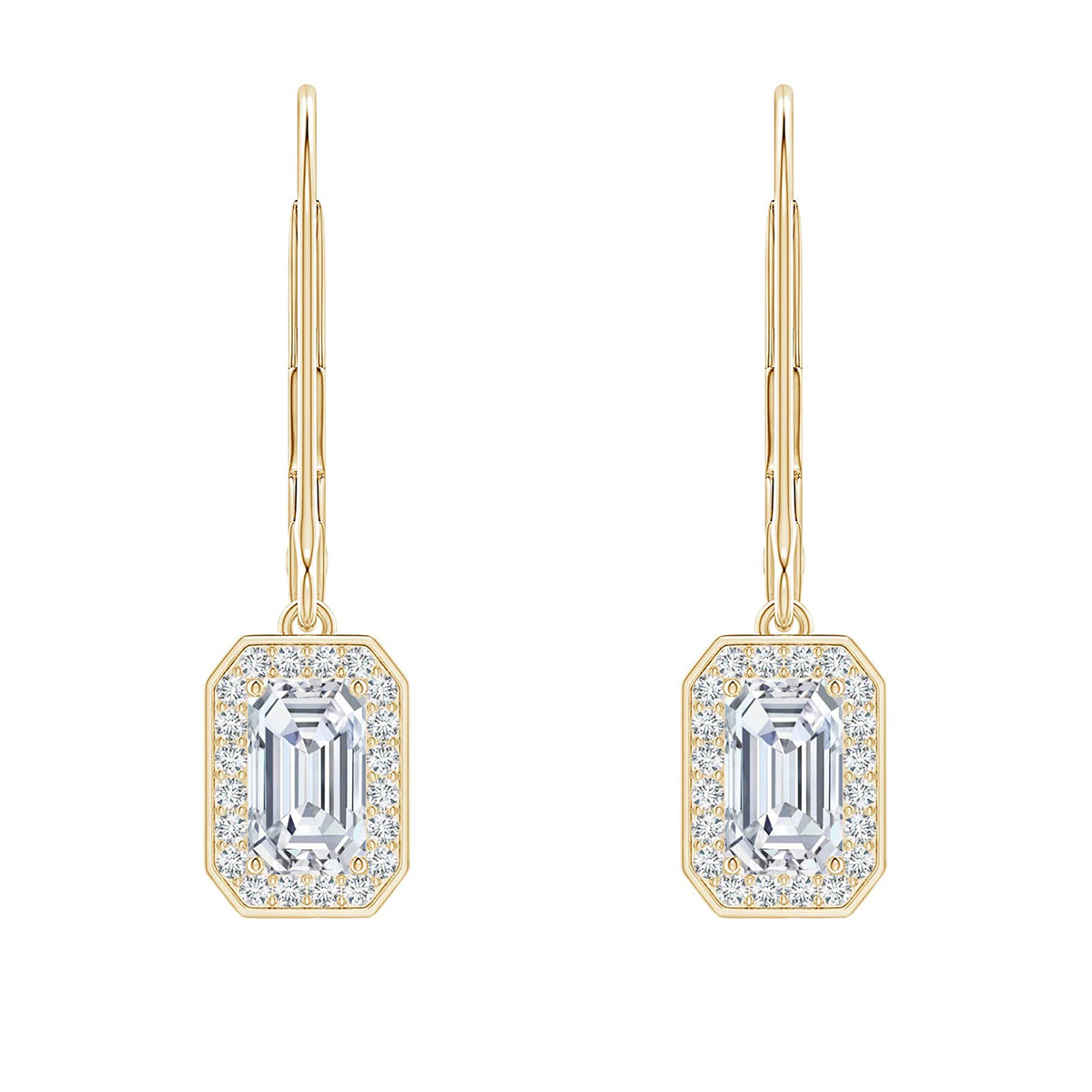 timeless emerald halo drops earrings