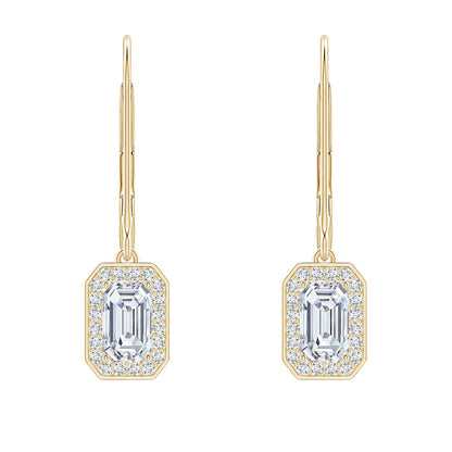 Timeless Emerald Halo Drops Earrings