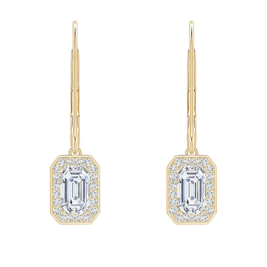 Timeless Emerald Halo Drops Earrings