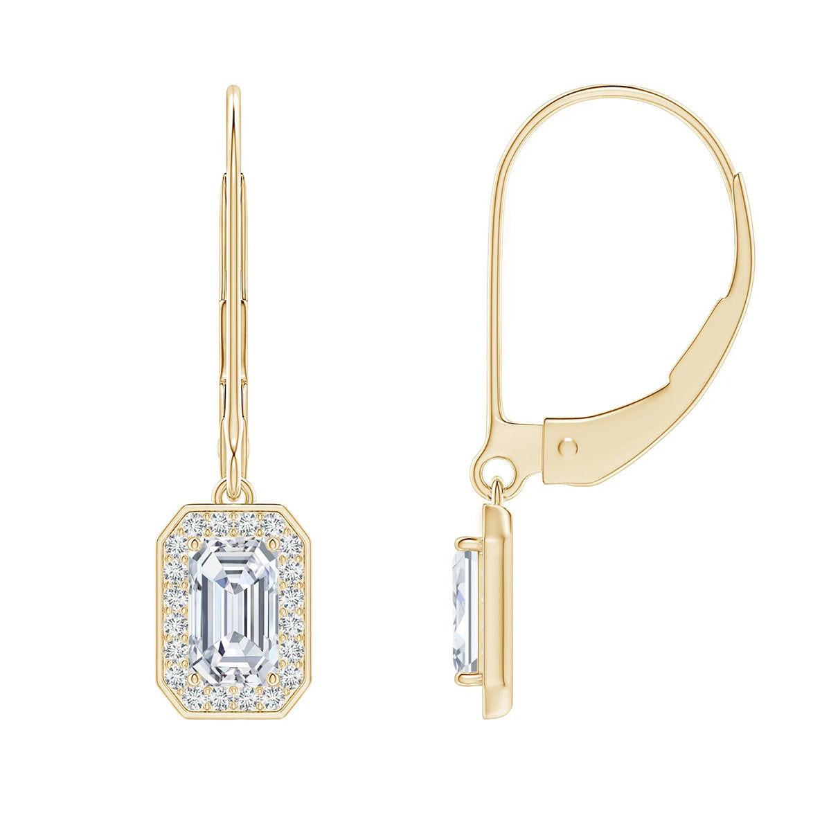timeless emerald halo drops earrings