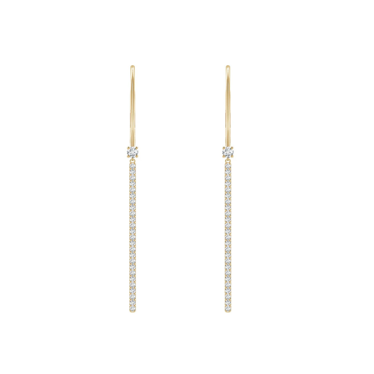elegant diamond bar drop earrings