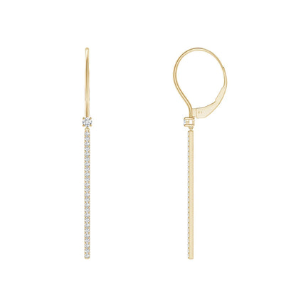 Elegant Diamond Bar Drop Earrings