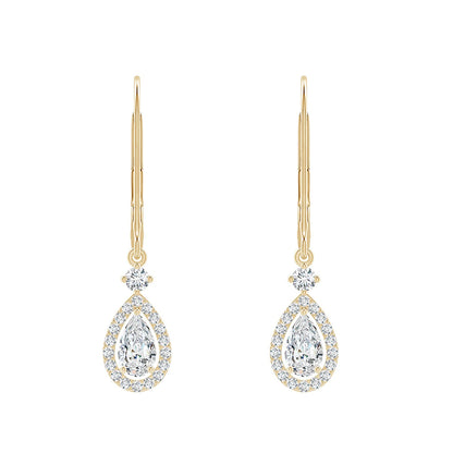 Radiant Pear Halo Earrings