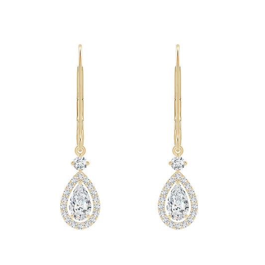 Radiant Pear Halo Earrings