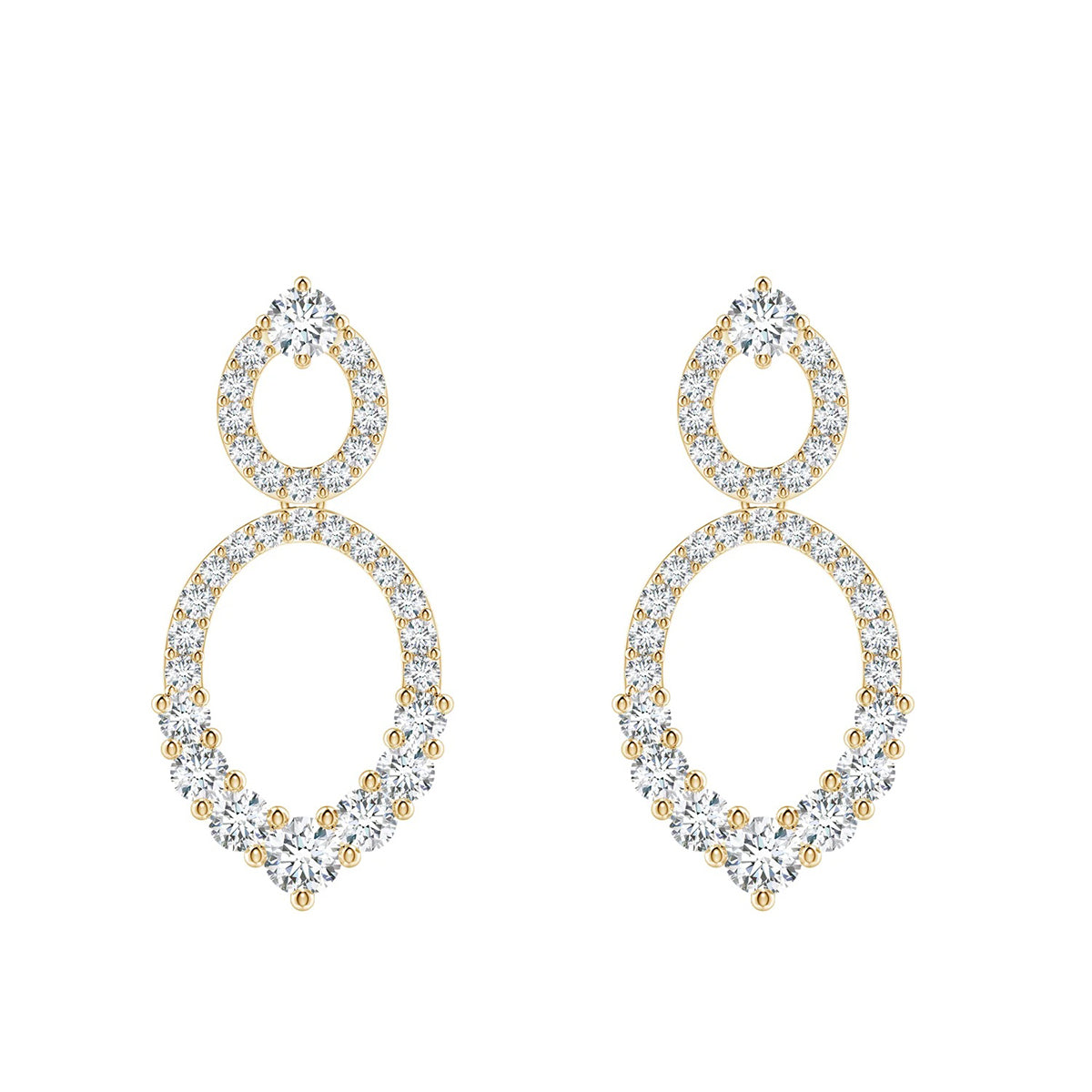 elegant double hoop diamond earrings