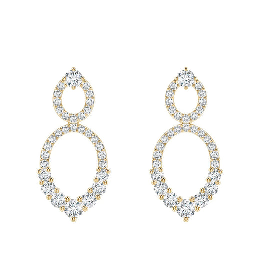 Elegant Double Hoop Diamond Earrings