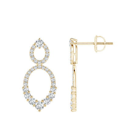 Elegant Double Hoop Diamond Earrings