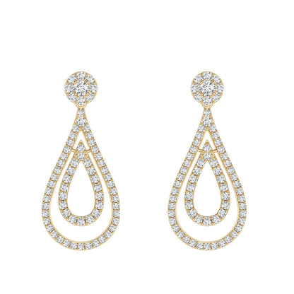 Teardrop Halo Diamond Earrings