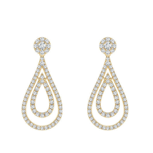 Teardrop Halo Diamond Earrings