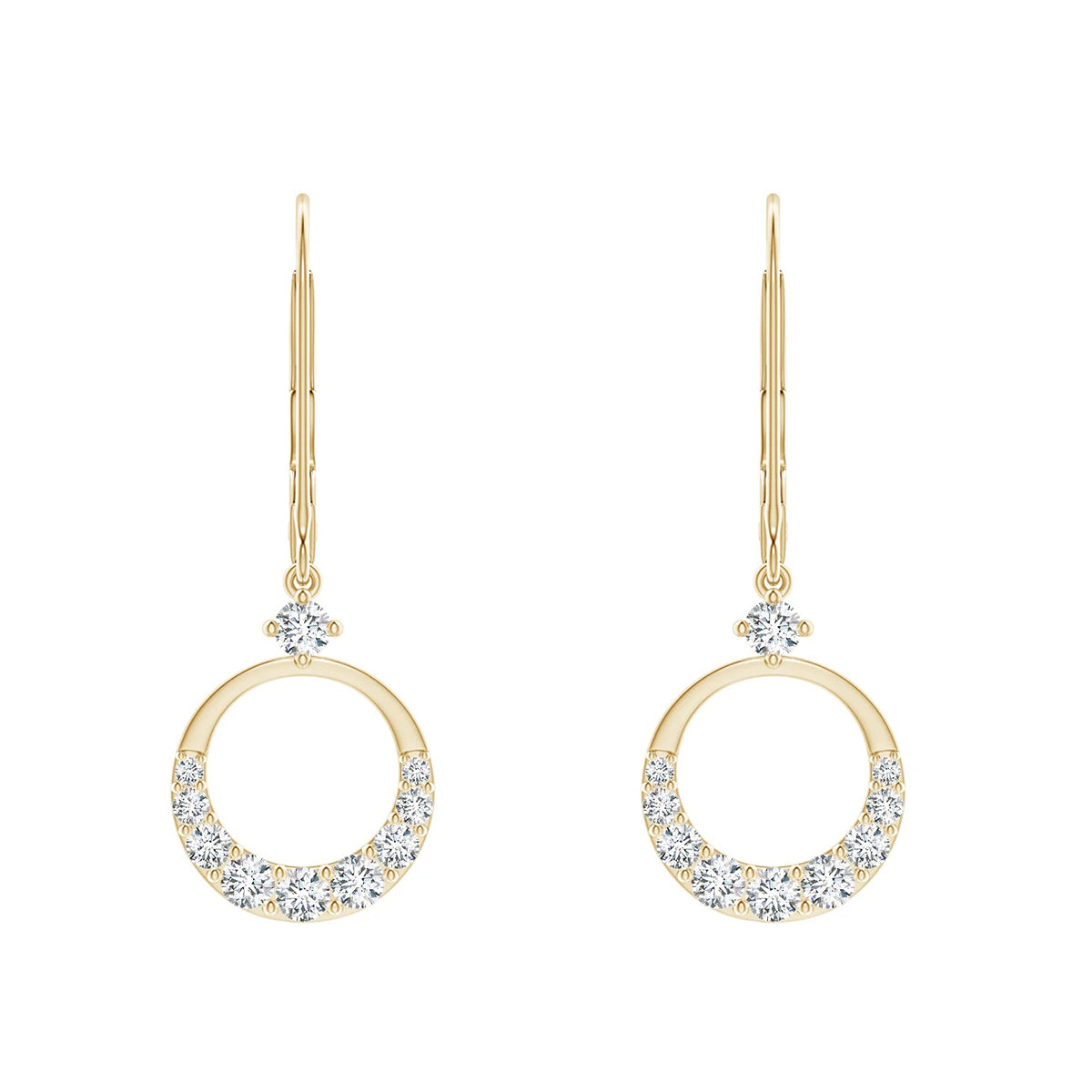 diamond crescent drop earrings