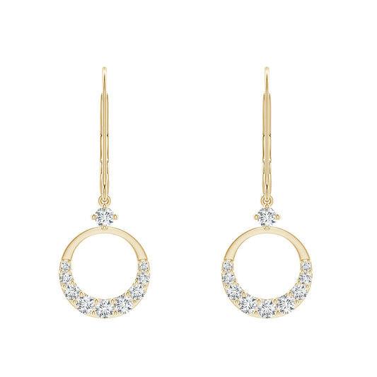 Diamond Crescent Drop Earrings