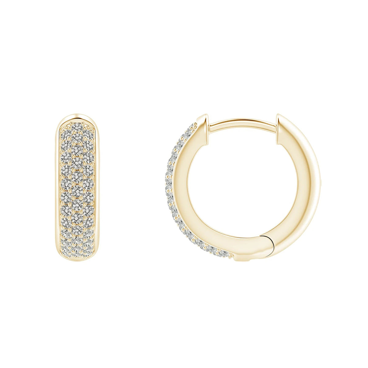 classic pave diamond  hoops