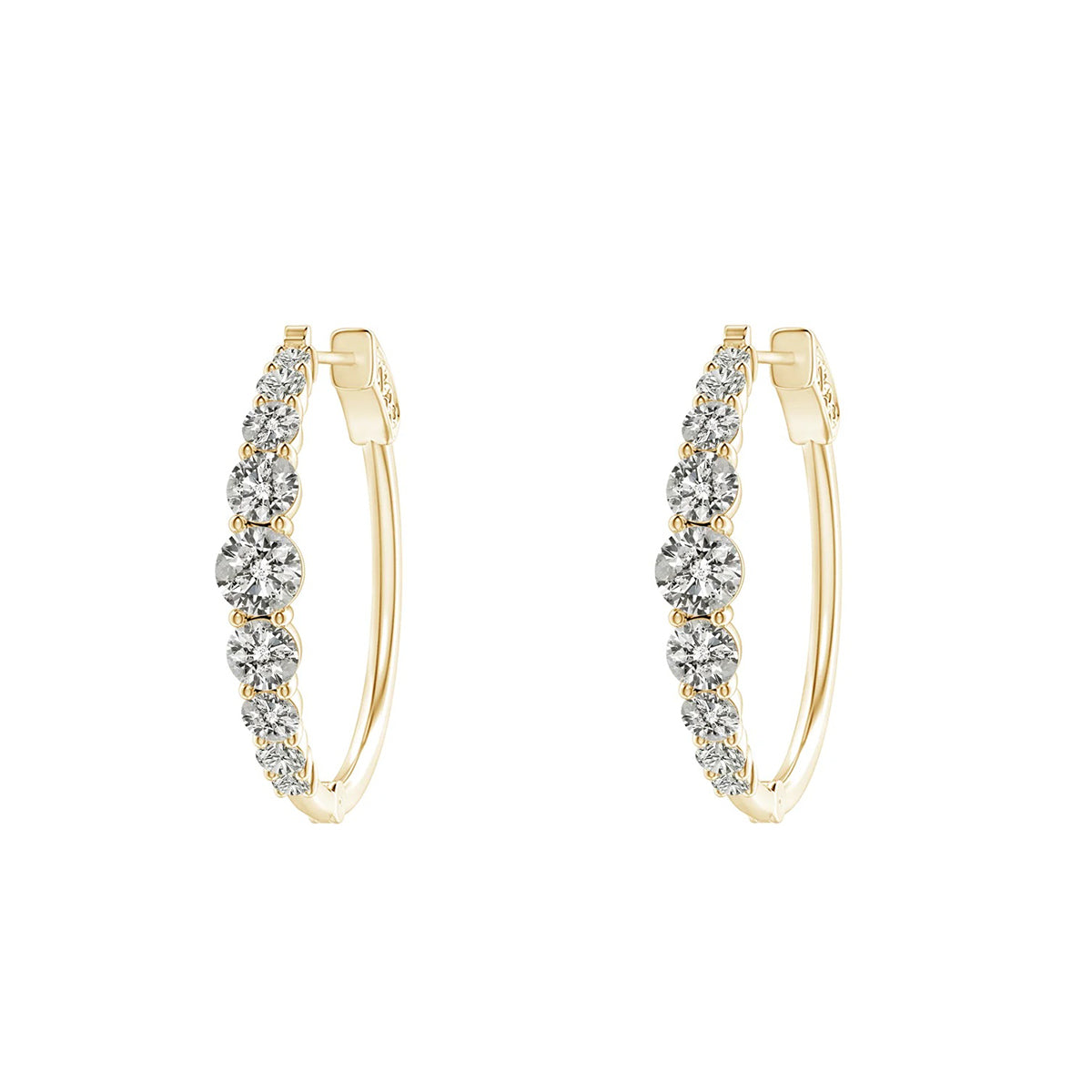 elegant diamond hoop earrings