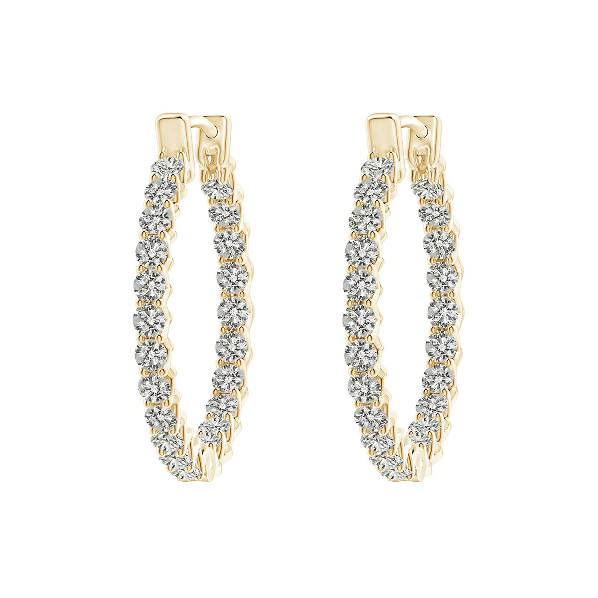 radiant diamond hoop earrings