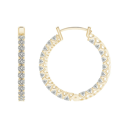 Radiant Diamond Hoop Earrings