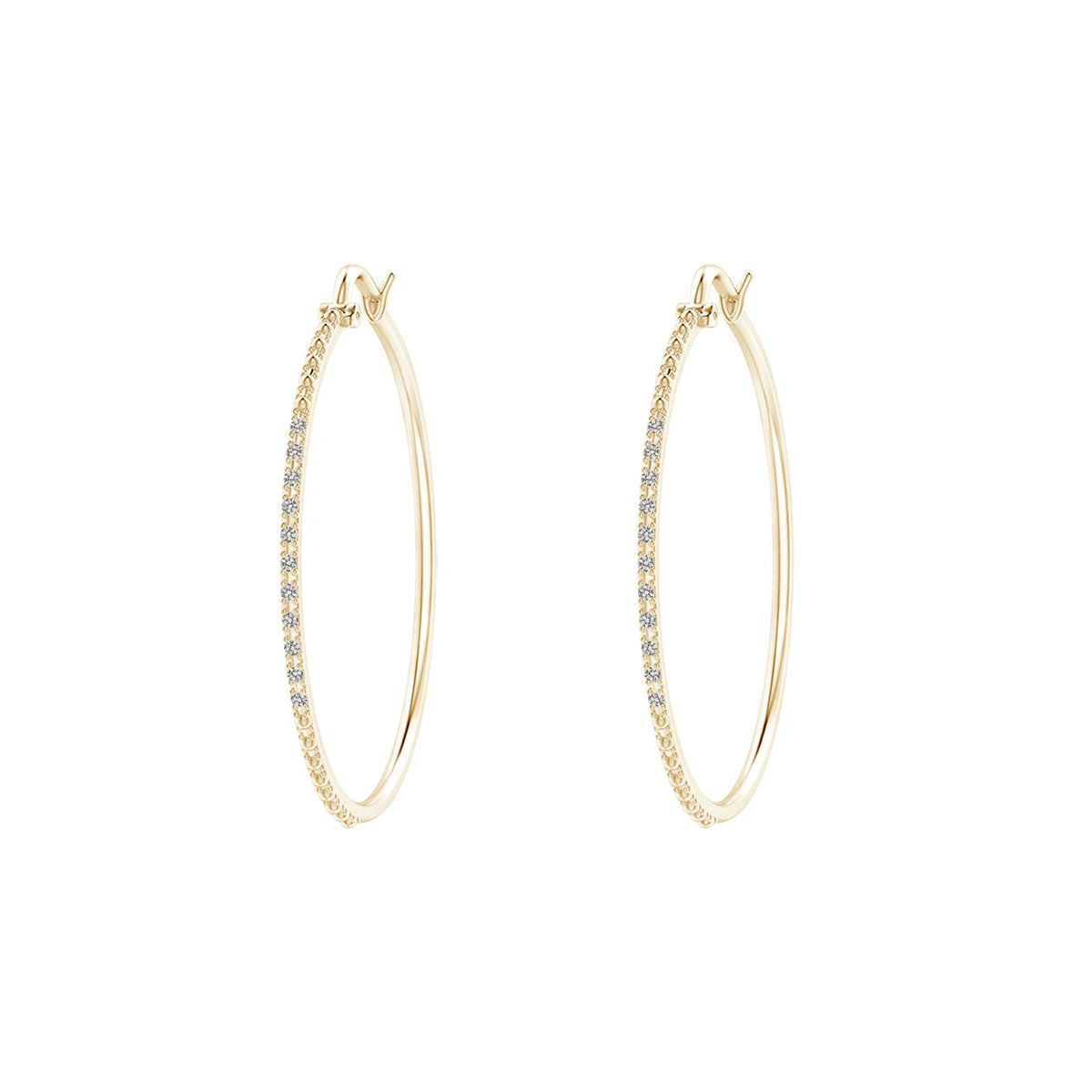 classic gold diamond hoop earrings