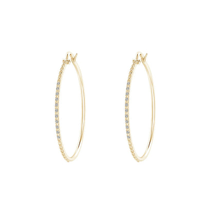 Classic Gold Diamond Hoop Earrings