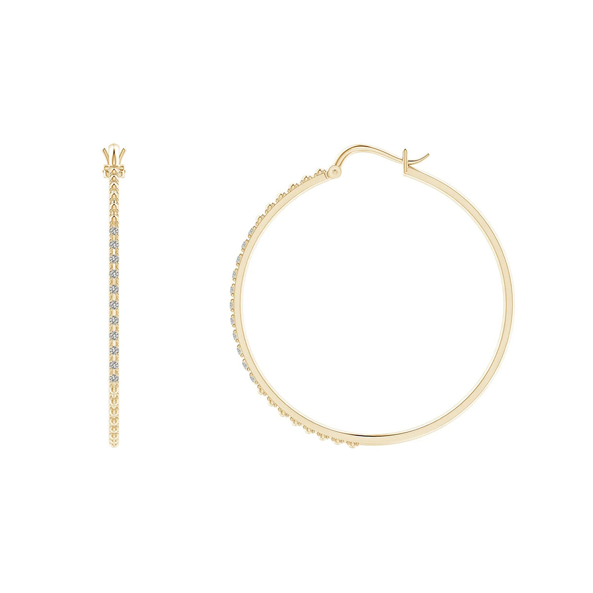 classic gold diamond hoop earrings