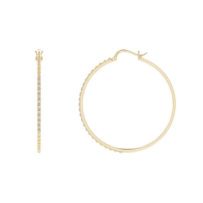 Classic Gold Diamond Hoop Earrings