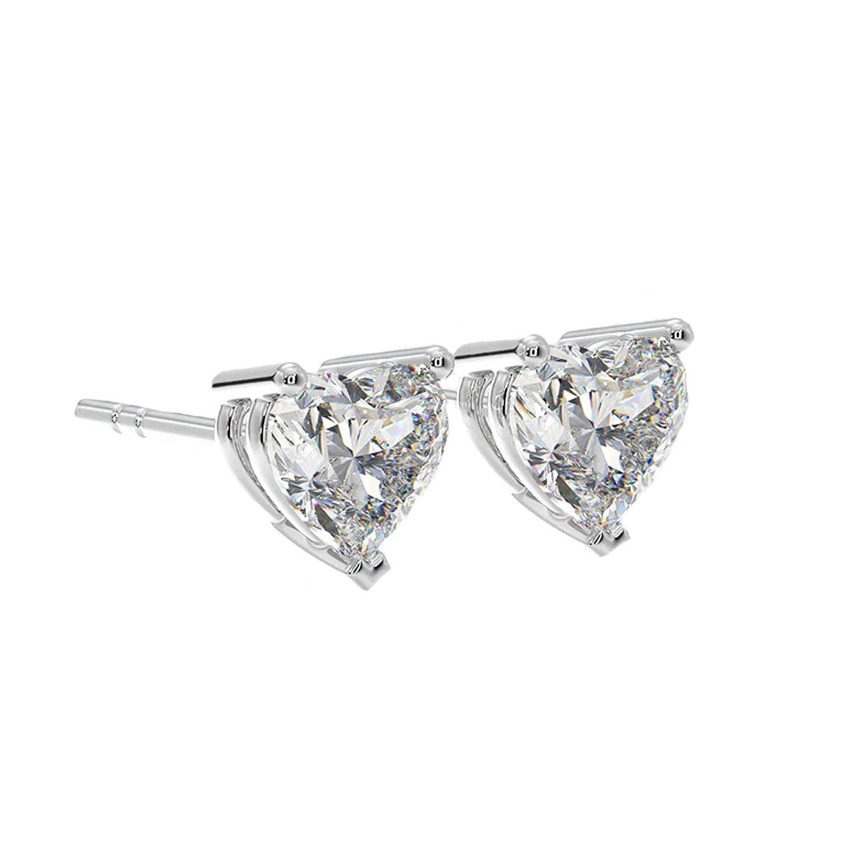 1 ct heart-shaped diamond stud earrings