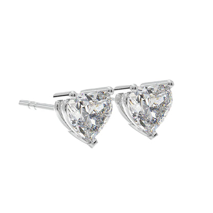 1 Ct Heart-shaped diamond stud earrings