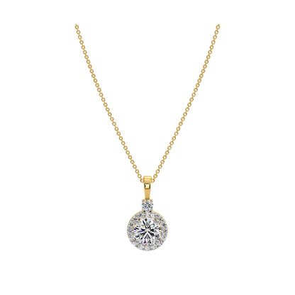 0.75 ct Solitaire Halo Pendant