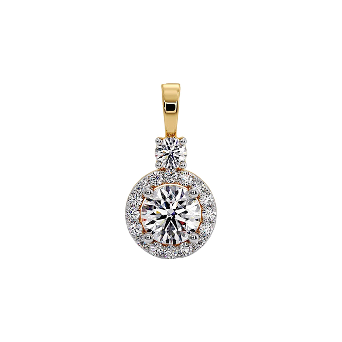 0.75 ct solitaire halo pendant