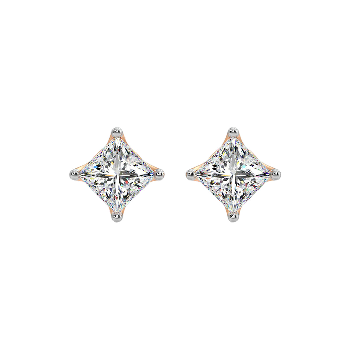 0.75 ct princess studs