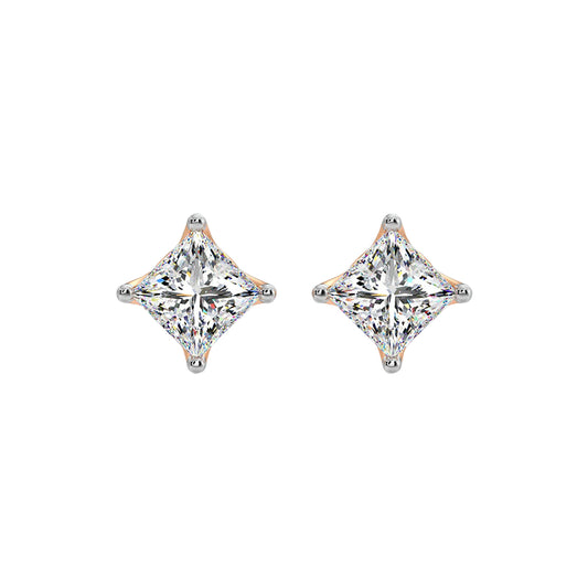 0.75 Ct Princess Studs