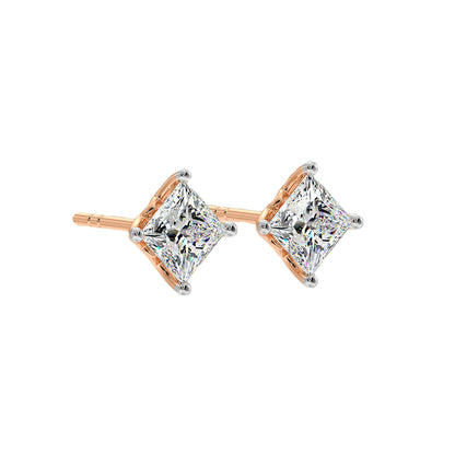 0.75 Ct Princess Studs