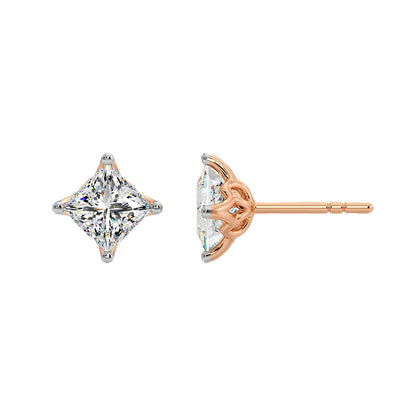 0.75 Ct Princess Studs