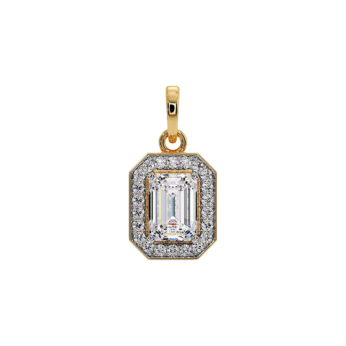 1 ct emra pave halo pendant