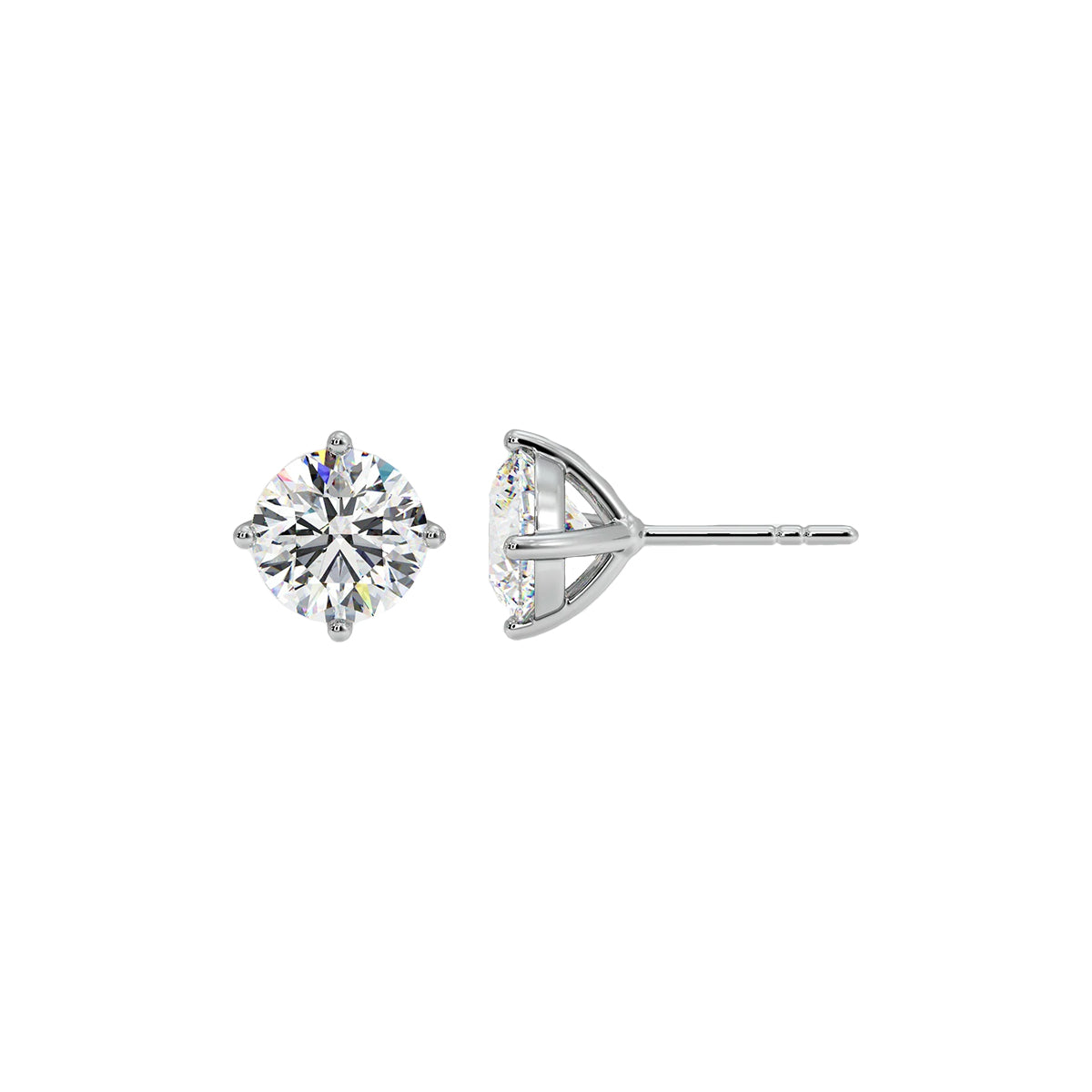 1.50 ct conical solitaire studs