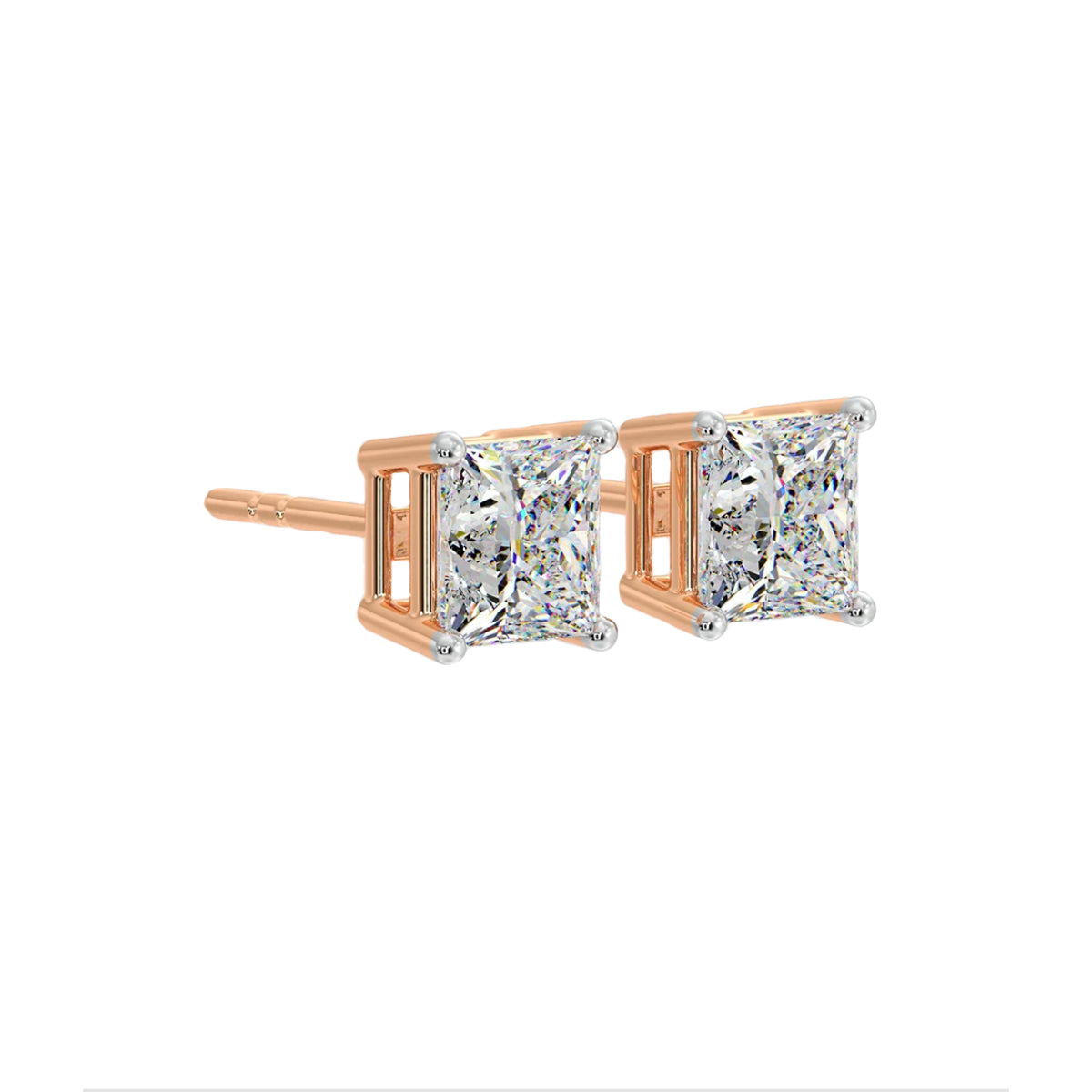 1.50 ct princess studs