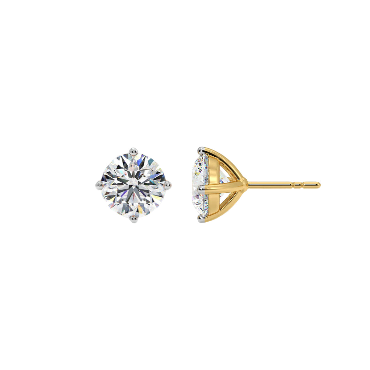 2 ct conical solitaire studs