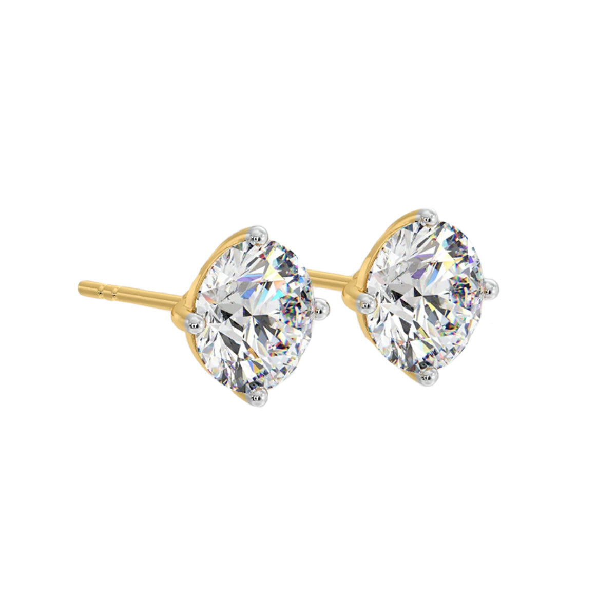 2 ct conical solitaire studs